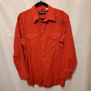 Vintage White Horse Ranch Western Shirt Button Down Size L Red Pearl Snap Cowboy